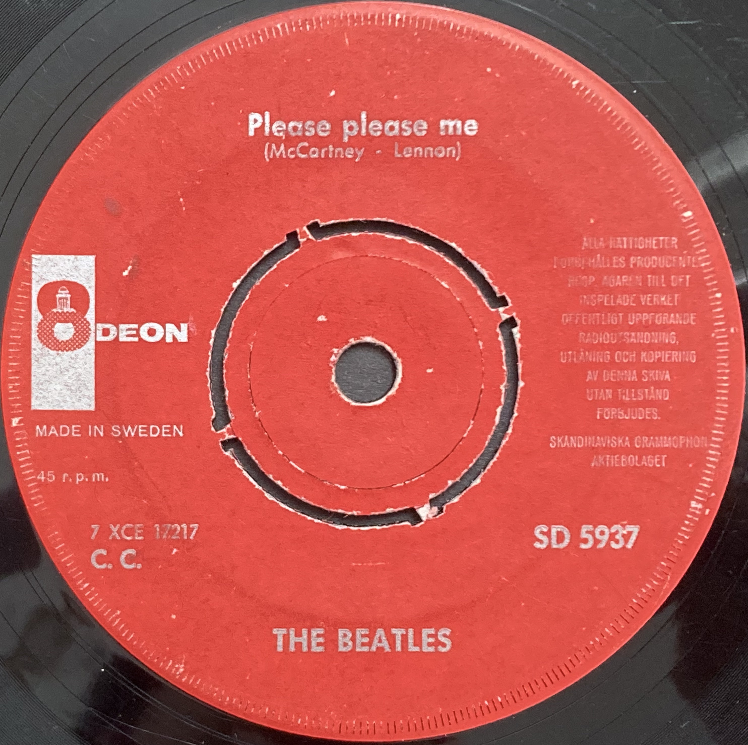 BEATLES - Please, please me Rare TURKOS / RÖD etikett Swe PS 1963 - 4