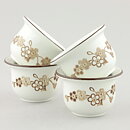 Jackie Lynd (Japonica 1977) Four Eggcups with Brown Flower Decor 6 cm