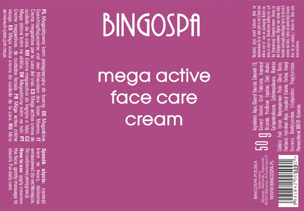 Hydraterende gezichtscrème voor snel herstel - Mega Active Face Care Cream - 2
