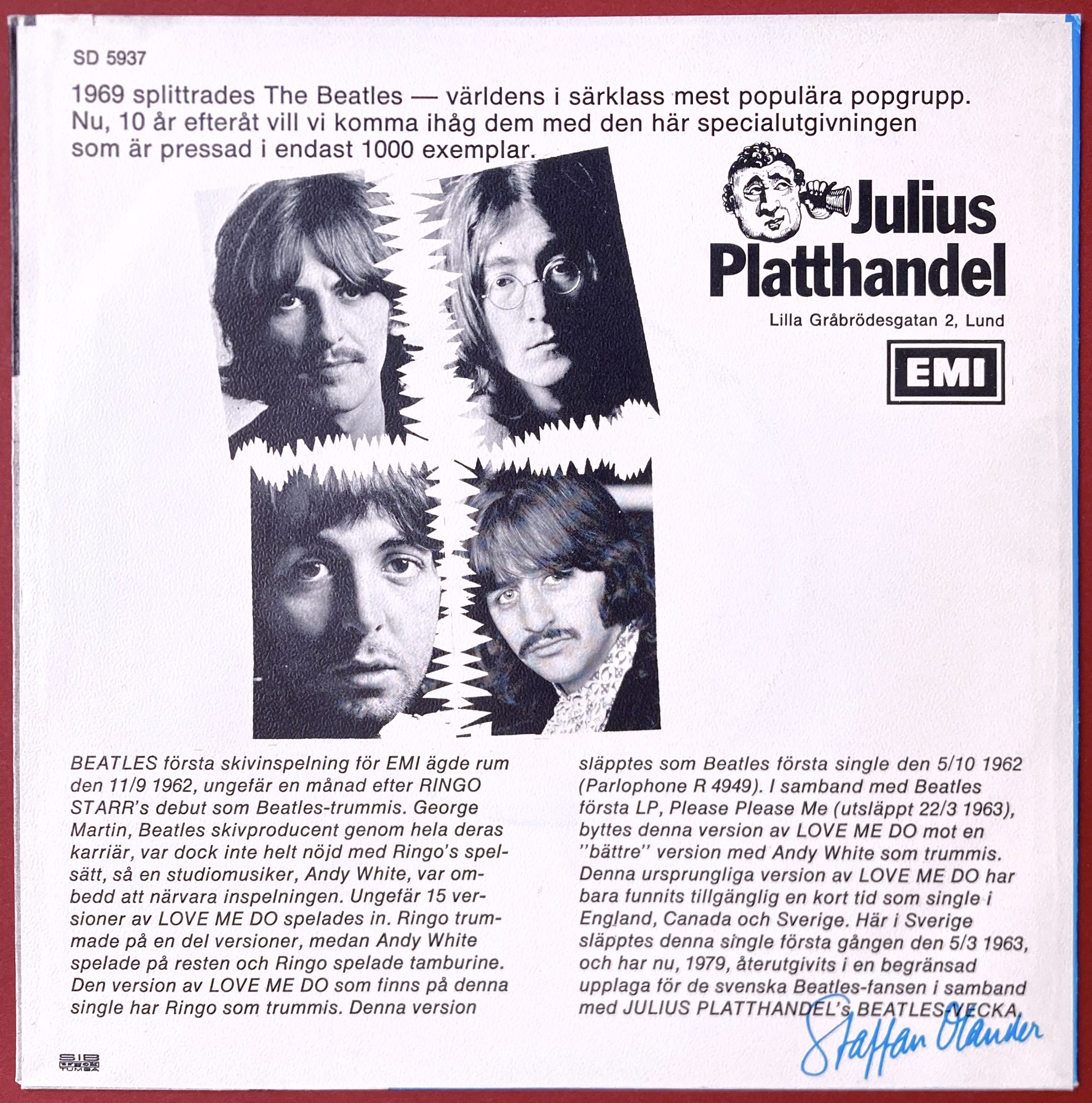 BEATLES - Please, please me 7" Swe PS 1979 - 2