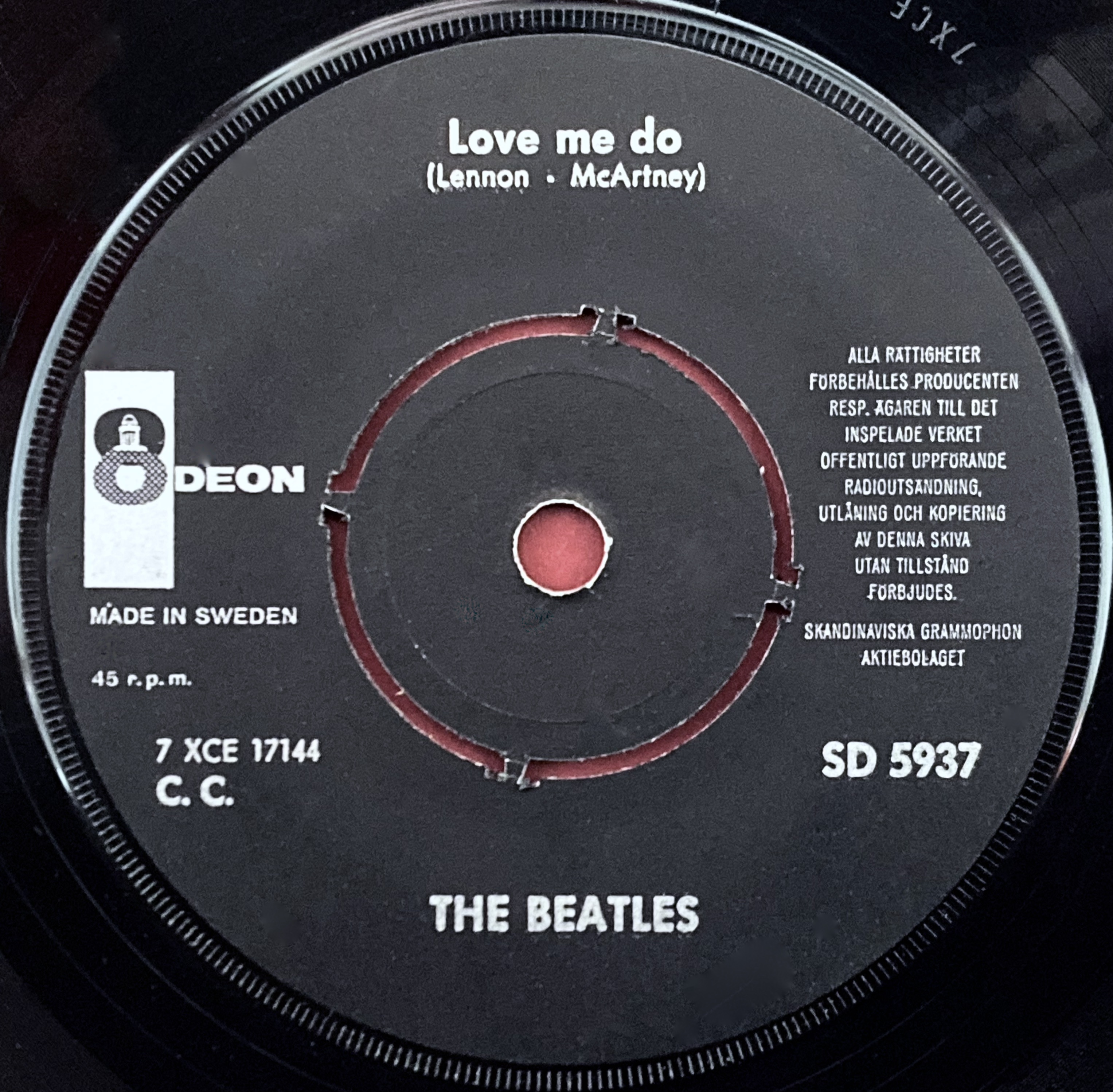 BEATLES -  Please, please me 7" BLUE Swe PS 1963 - 4