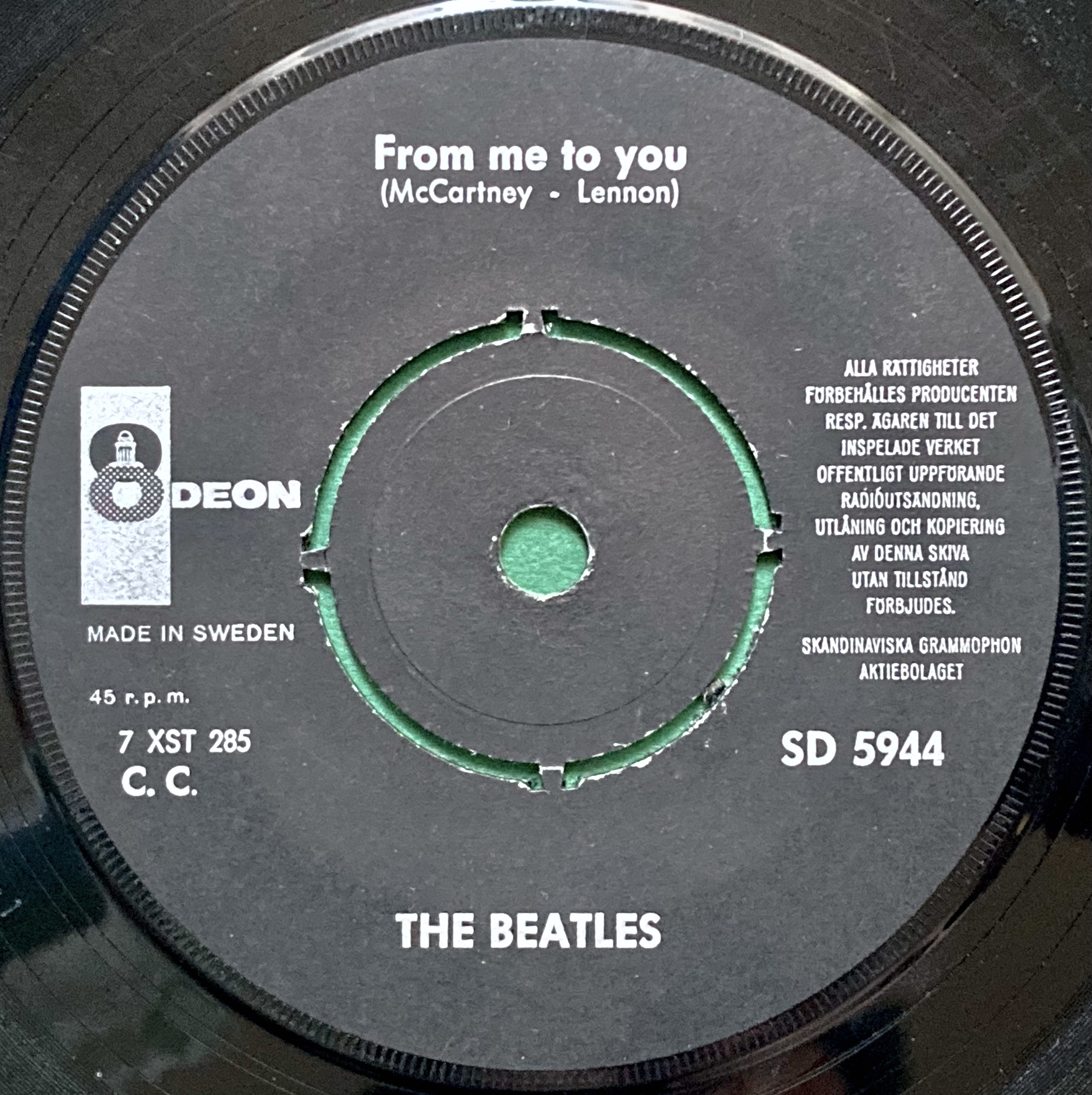 BEATLES - From me to you 7" BRUN Swe PS 1963 - 3