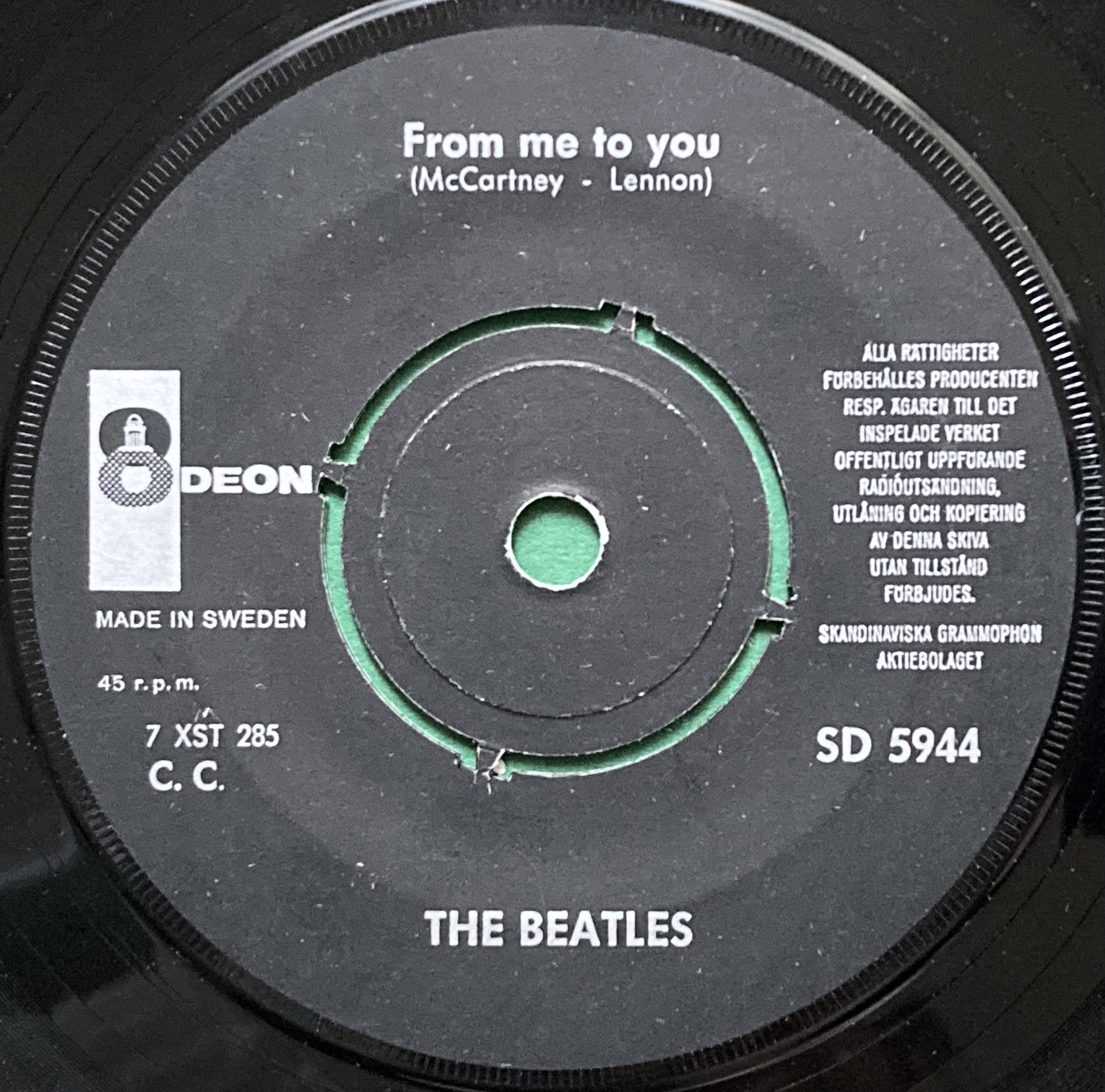 BEATLES - From me to you 7" GUL Swe PS 1963 - 3