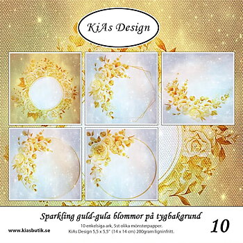 OBS LÄS INNEHÅLLET PP KD -Sparkling guld-gula blommor på tygbakgrund 