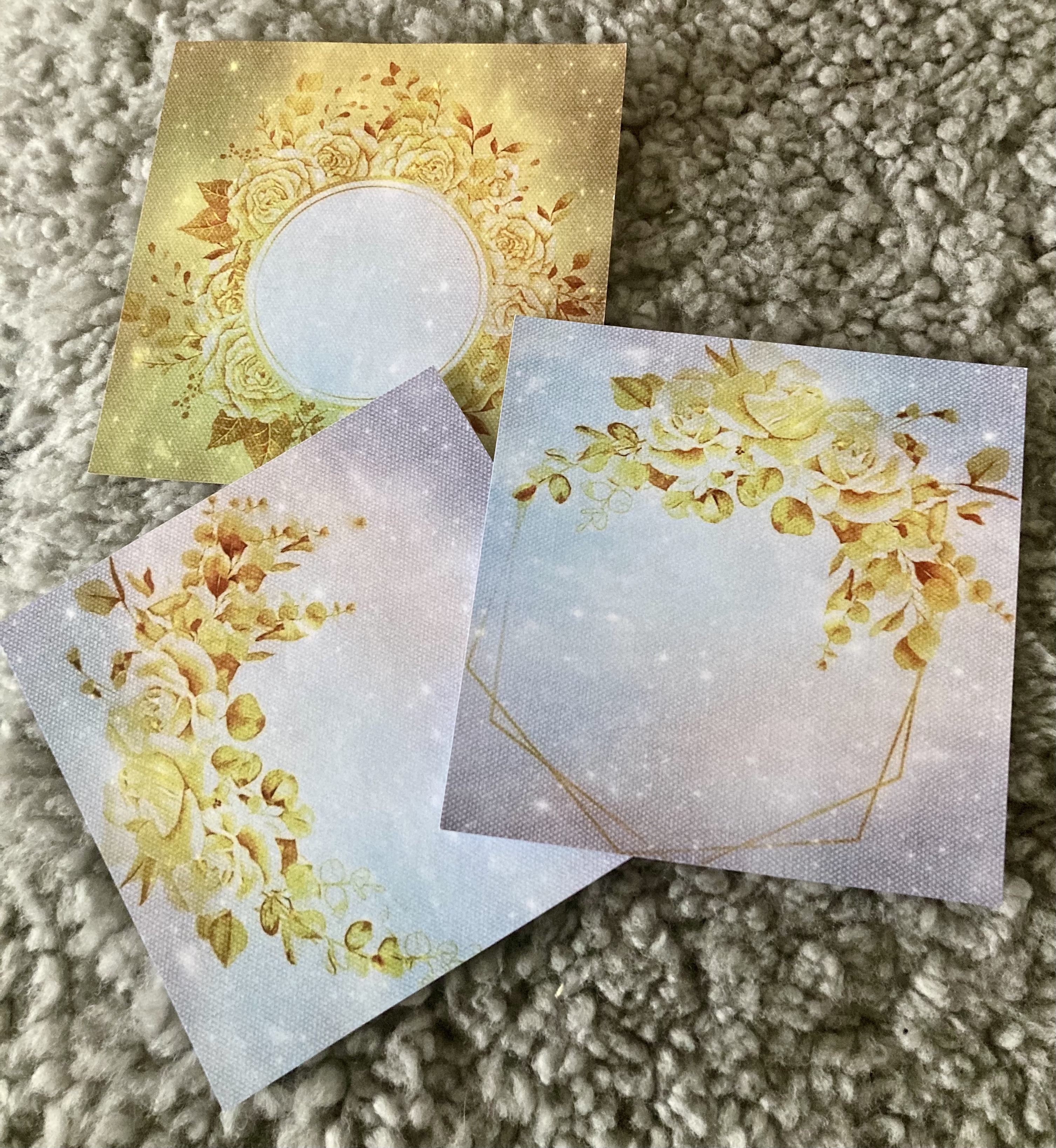 OBS LÄS INNEHÅLLET PP KD -Sparkling guld-gula blommor på tygbakgrund  - 2