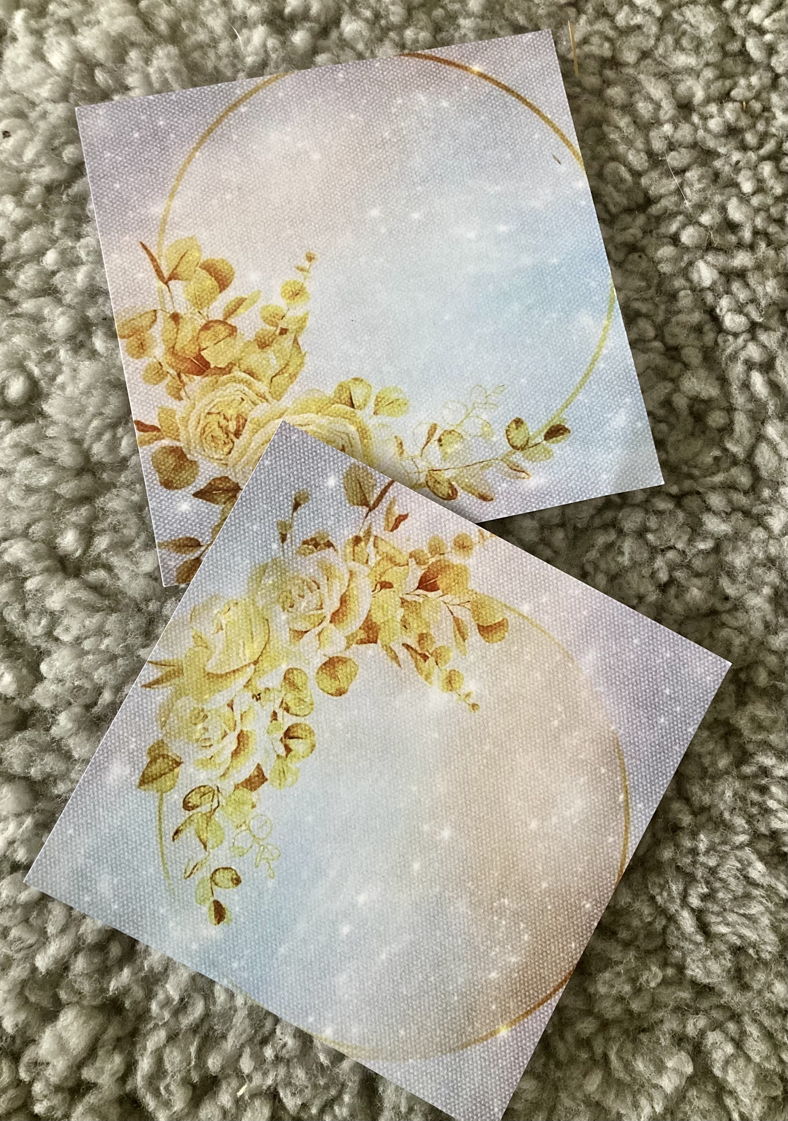 OBS LÄS INNEHÅLLET PP KD -Sparkling guld-gula blommor på tygbakgrund  - 3