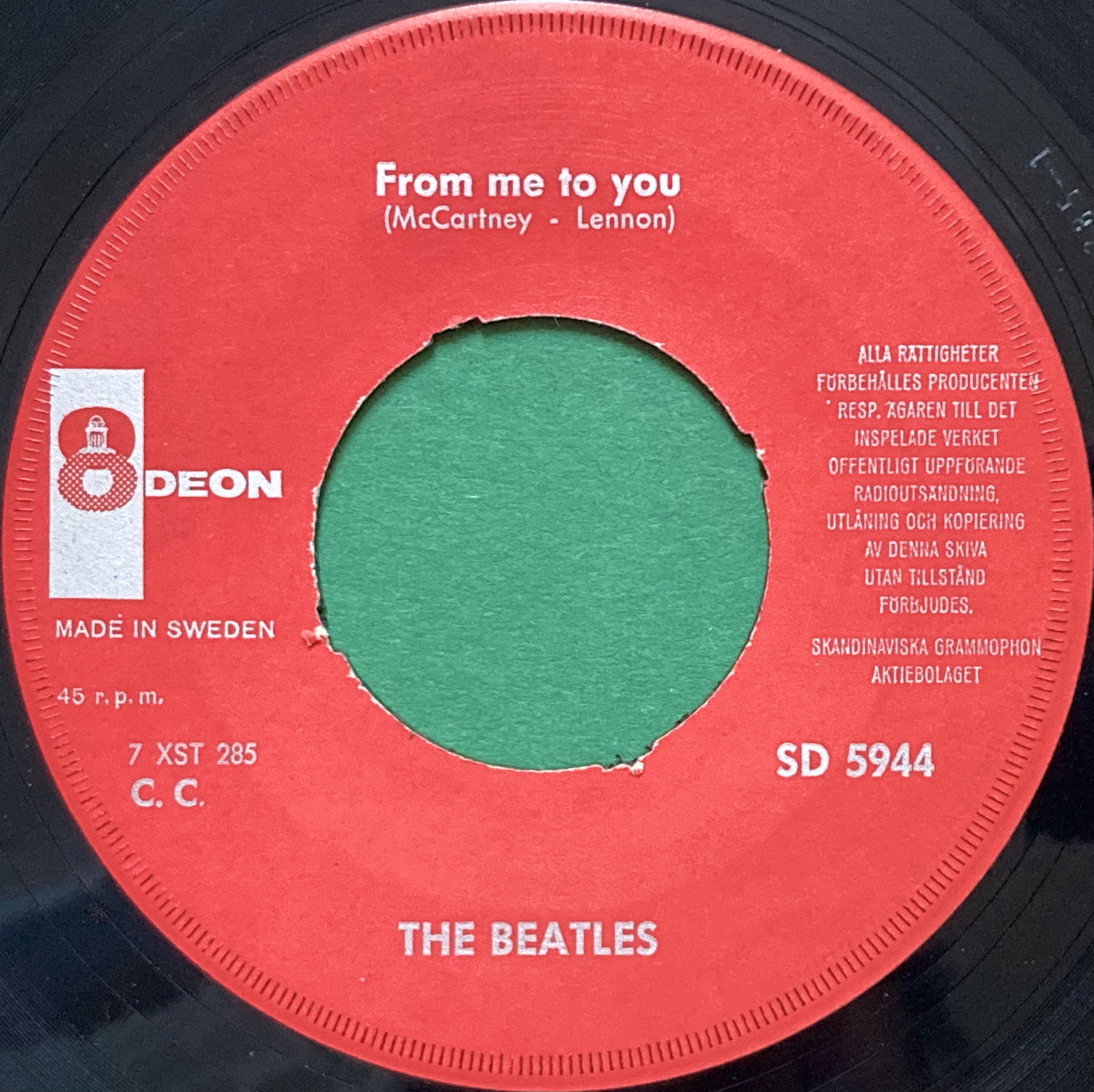 BEATLES - From me to you Röd Swe PS 1963 - 3