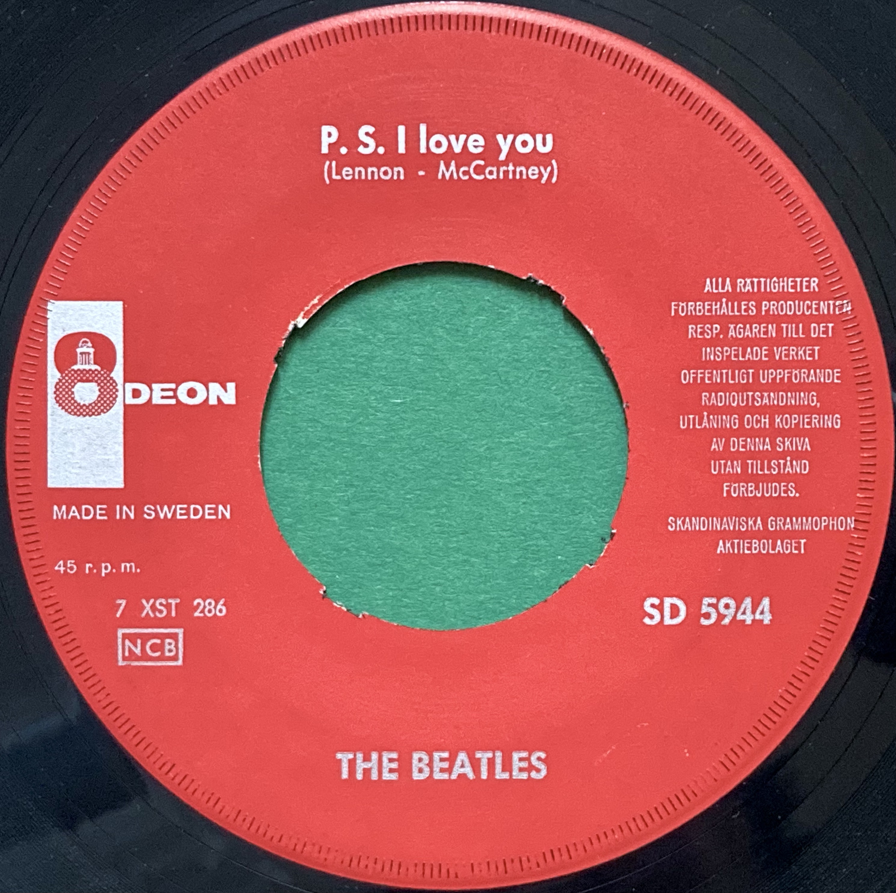 BEATLES - From me to you Röd Swe PS 1963 - 4
