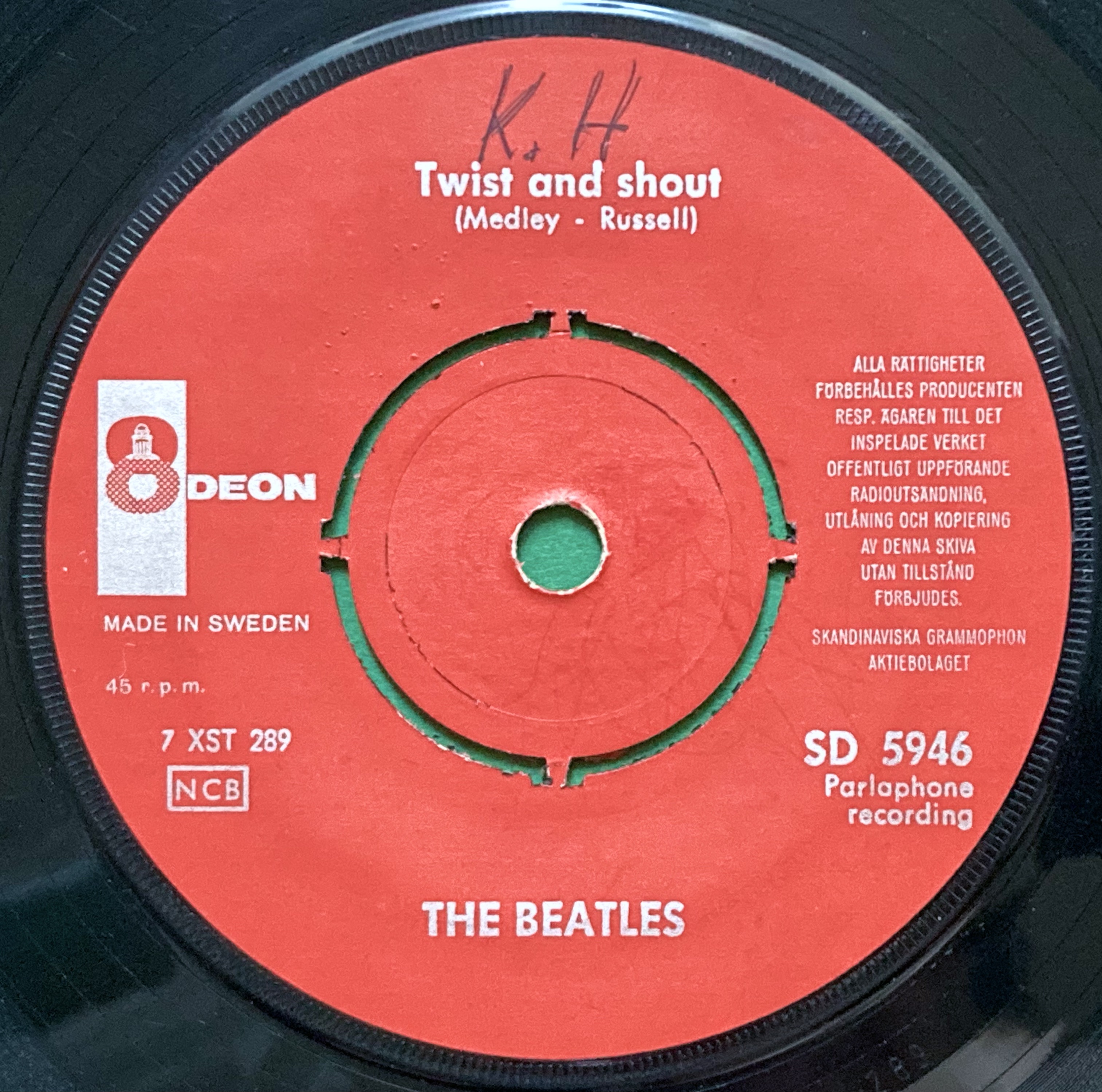 BEATLES - Twist and shout 7" Orange Swe PS 1963 - 3