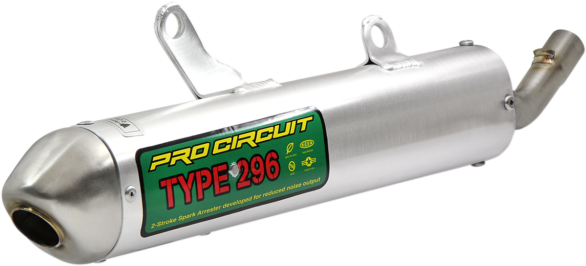   PRO CIRCUIT 296 Muffler Brushed Aluminum/Stainless Steel End Cap Yamaha YZ250  02-21