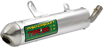   PRO CIRCUIT 296 Muffler Brushed Aluminum/Stainless Steel End Cap Yamaha YZ250  02-21
