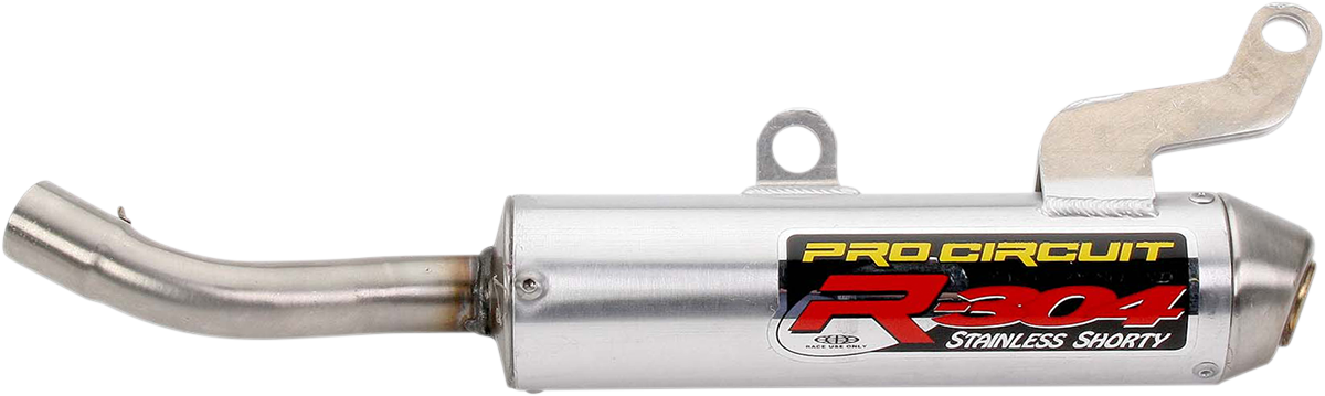   PRO CIRCUIT R-304 SHORTY Muffler Brushed Aluminum/Stainless Steel End Cap Yamaha YZ250  02-21