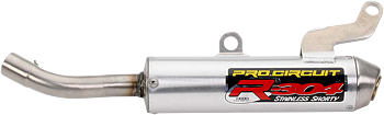   PRO CIRCUIT R-304 SHORTY Muffler Brushed Aluminum/Stainless Steel End Cap Yamaha YZ250  02-21