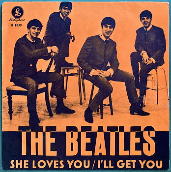 BEATLES - She loves you 7" Aprikos orange Swe PS 1963