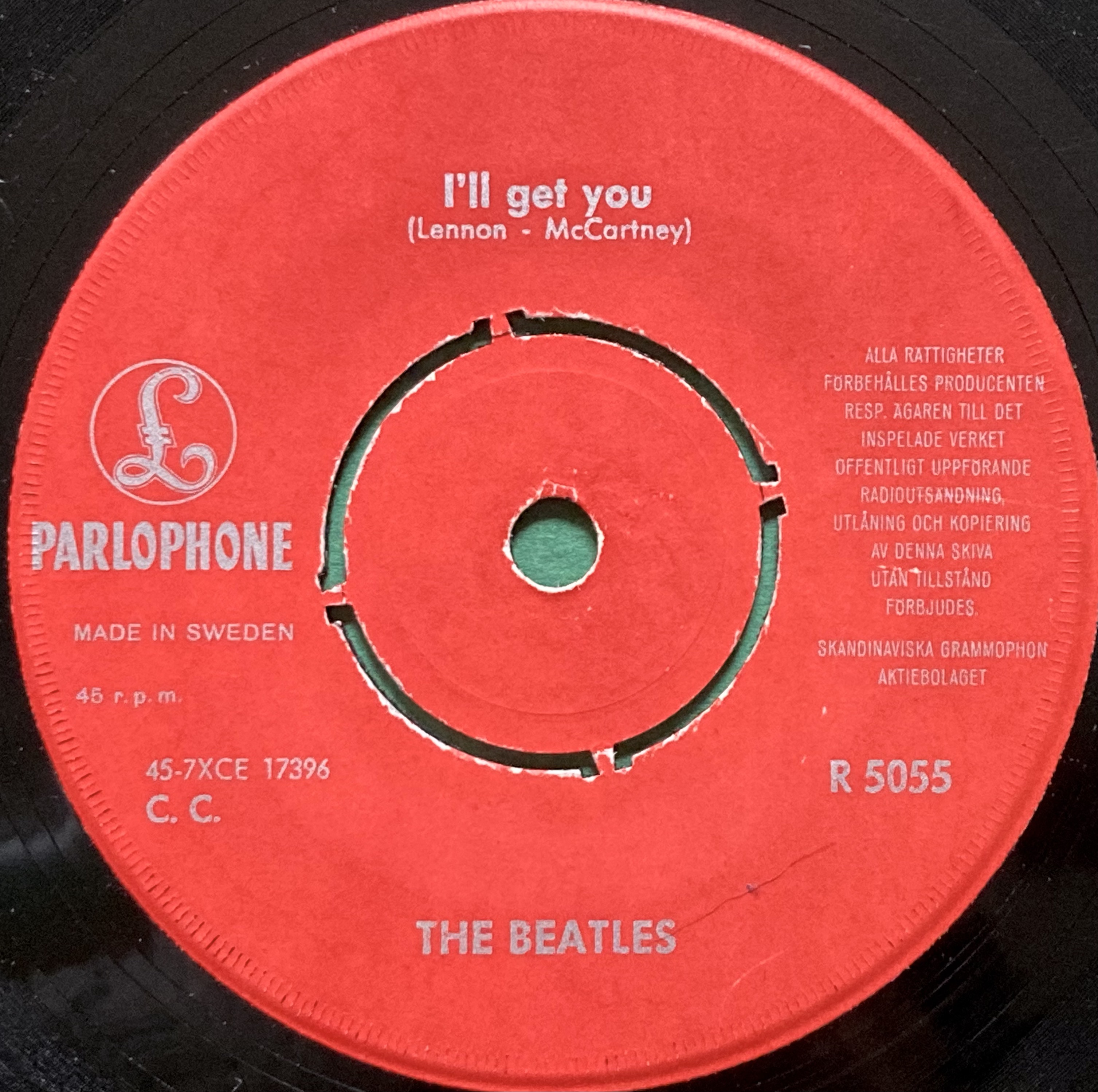 BEATLES - She loves you 7" Aprikos orange Swe PS 1963 - 4