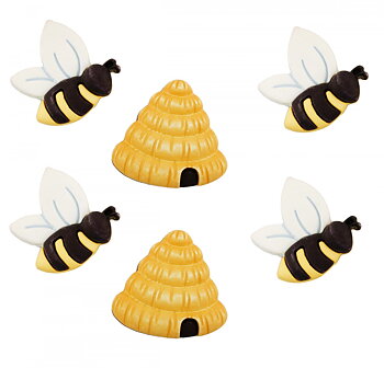 Knappar - Bin & Bikupor - Spring Fling Busy Bees
