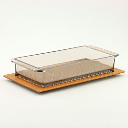 カール・ホルムベリ社  チーク材のトレイ＆ガラスのボウル  1950年代