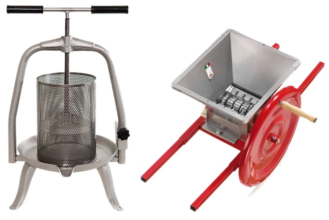 fruitpers V20 INOX & handmatige fruitmolen 15L Fratelli Baesso