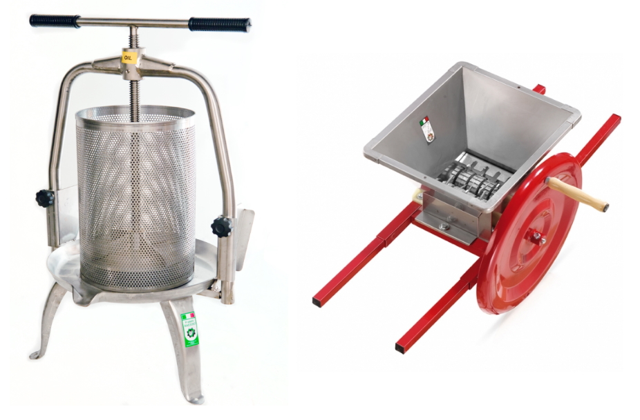 fruitpers V25 INOX & handmatige fruitmolen 15L Fratelli Baesso