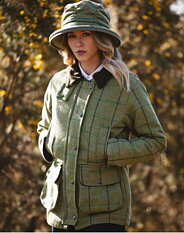50% RABATT - DAMMODELL - Ladies Derby Tweed Shooting Jacket - PURPLE STRIPE