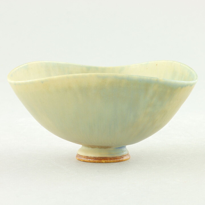 ベルント・フリーベリ  一点もの  イエロー/ブルーのボウル  兎毫斑  7cm  1972年