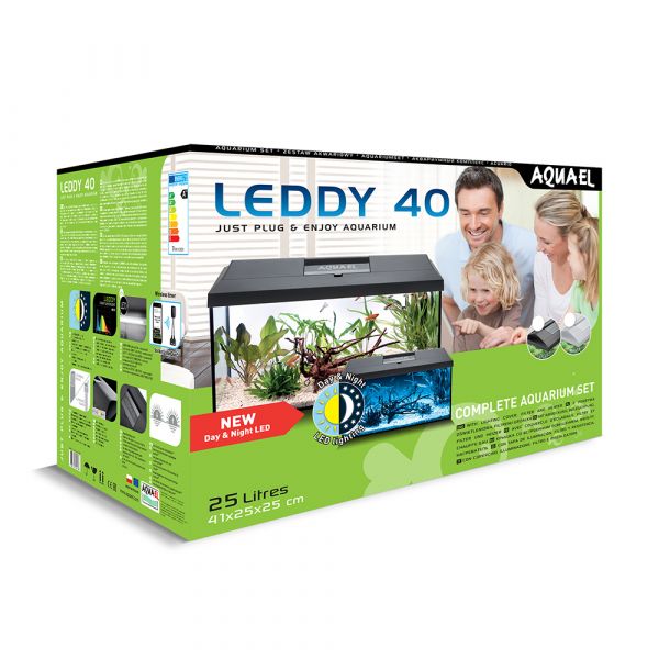 Aquael Leddy 40 PLUS Day & Night Svart LxBxH: 40x25x25 cm, 25 liter