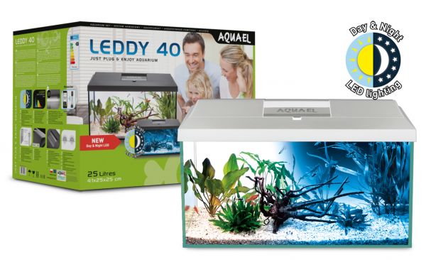 Aquael Leddy 40 PLUS Day & Night Vit LxBxH: 40x25x25 cm, 25 liter