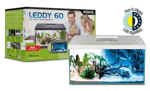 Aquael Leddy 60 PLUS Day & Night Vit LxBxH: 60x30x30 cm,  54 liter