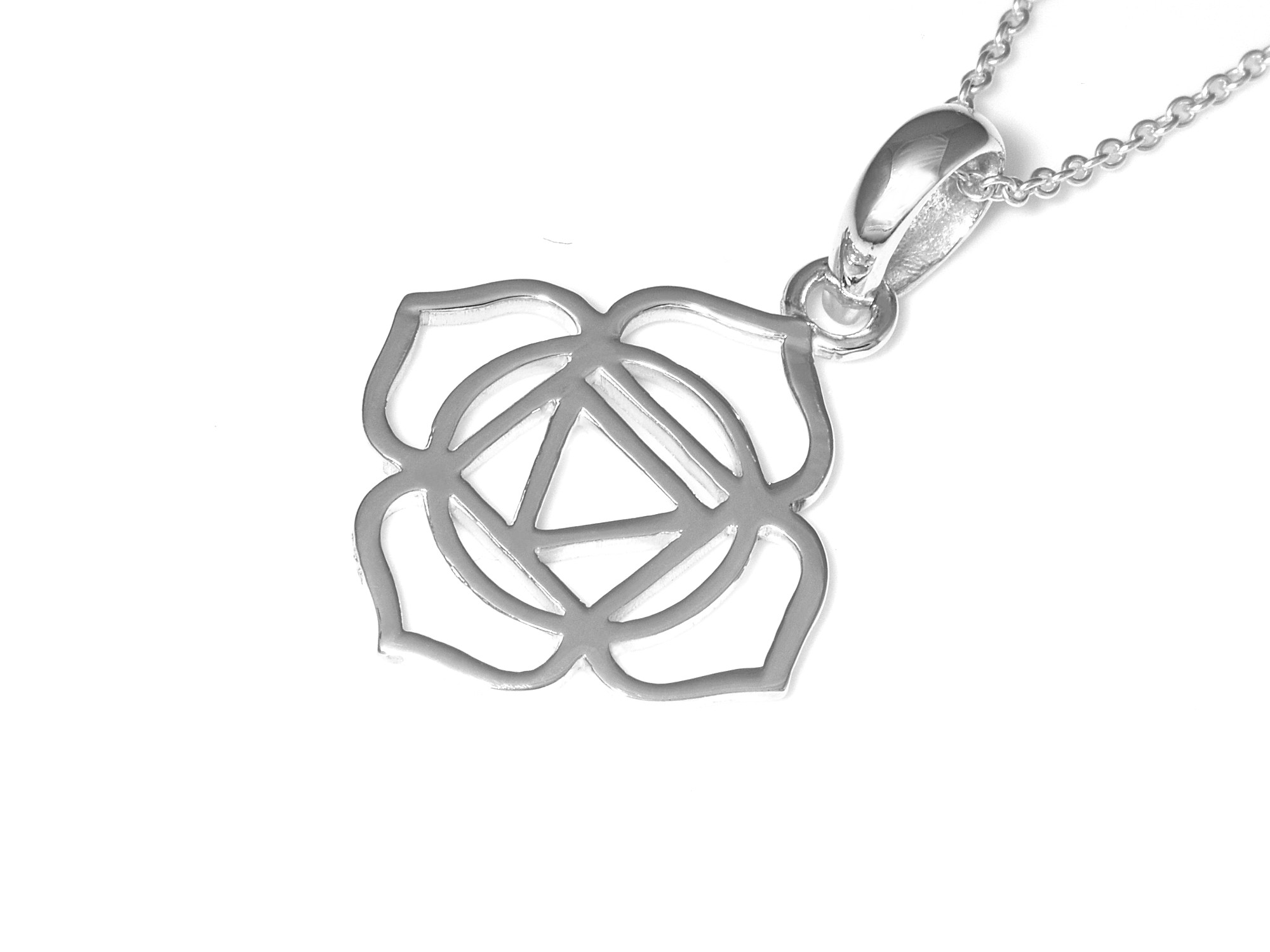 Chakra Halsband i Äkta 925 Silver, Sahasrara Hänge, Livsenergihjul Accessoar, Meditation Smycke - 3