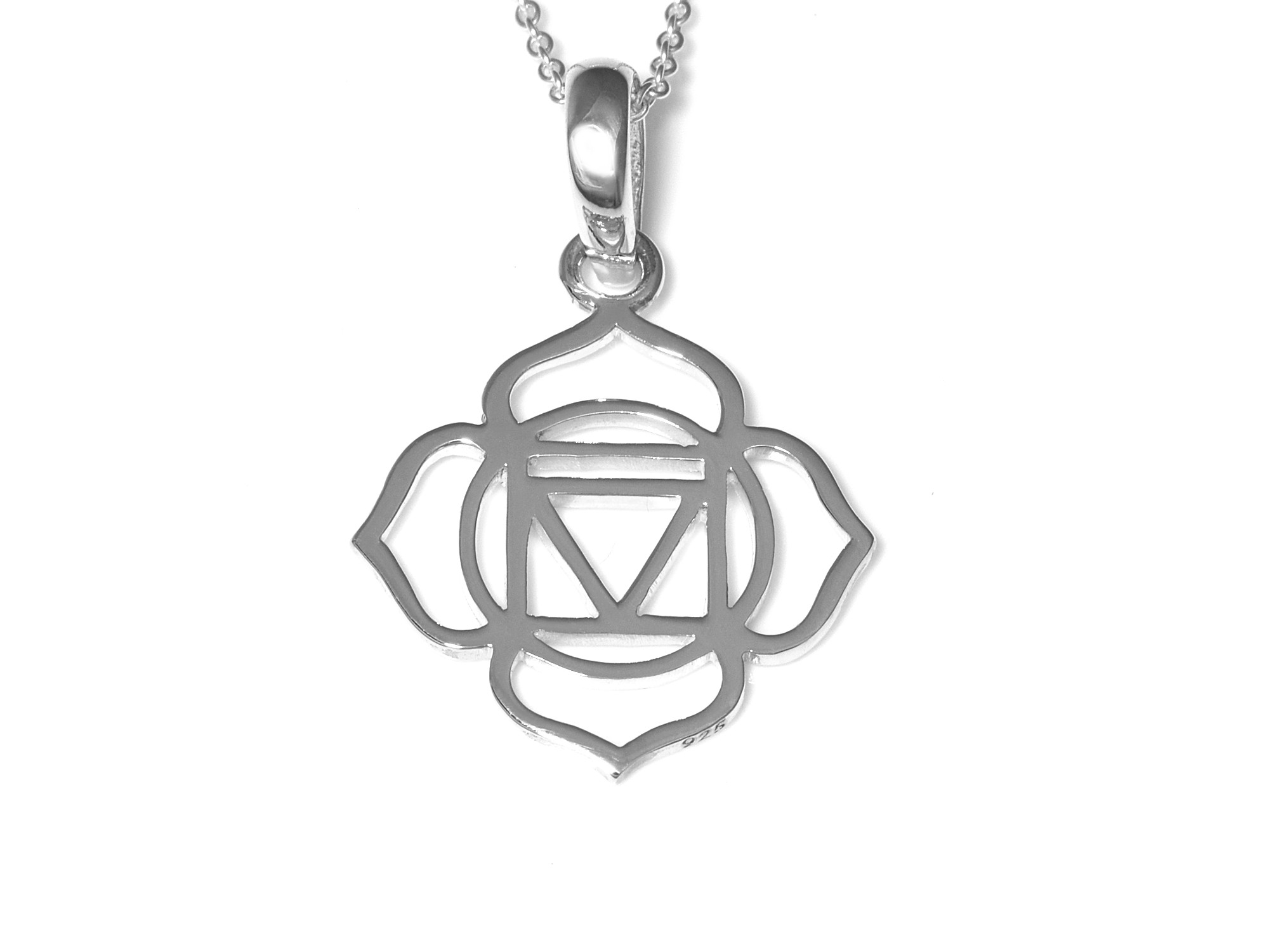 Chakra Halsband i Äkta 925 Silver, Sahasrara Hänge, Livsenergihjul Accessoar, Meditation Smycke - 2