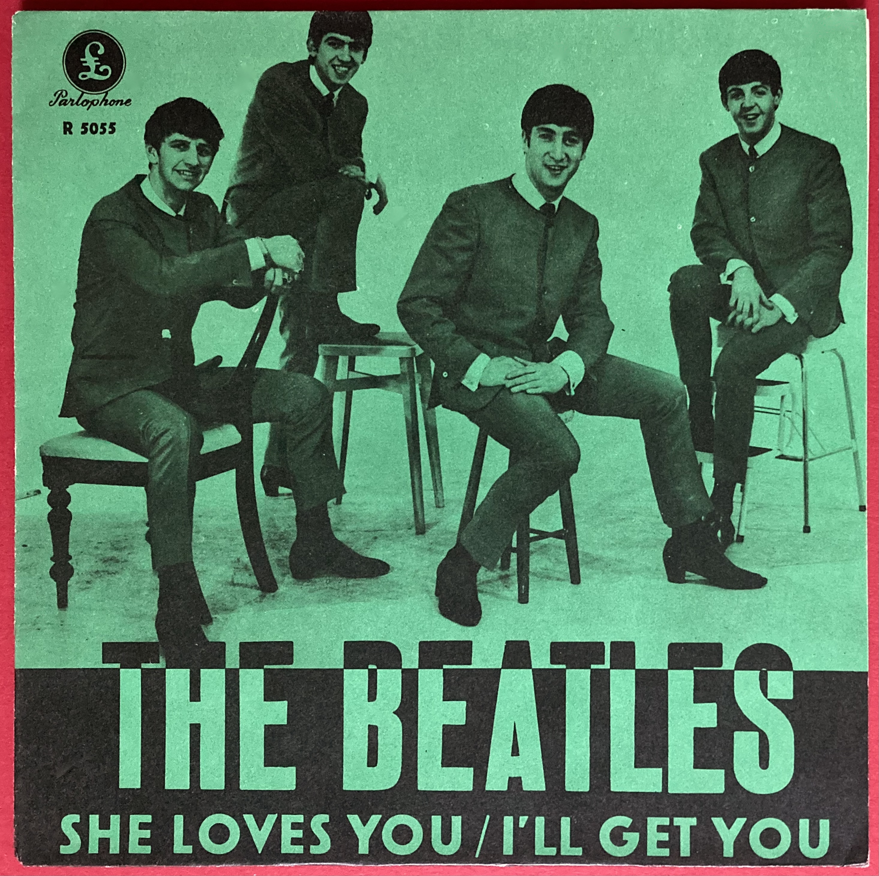 BEATLES - She loves you 7" DARK GREEN Swe PS 1963