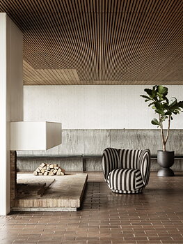 Fåtölj Rico Lounge Louisiana  sand/svart ferm LIVING