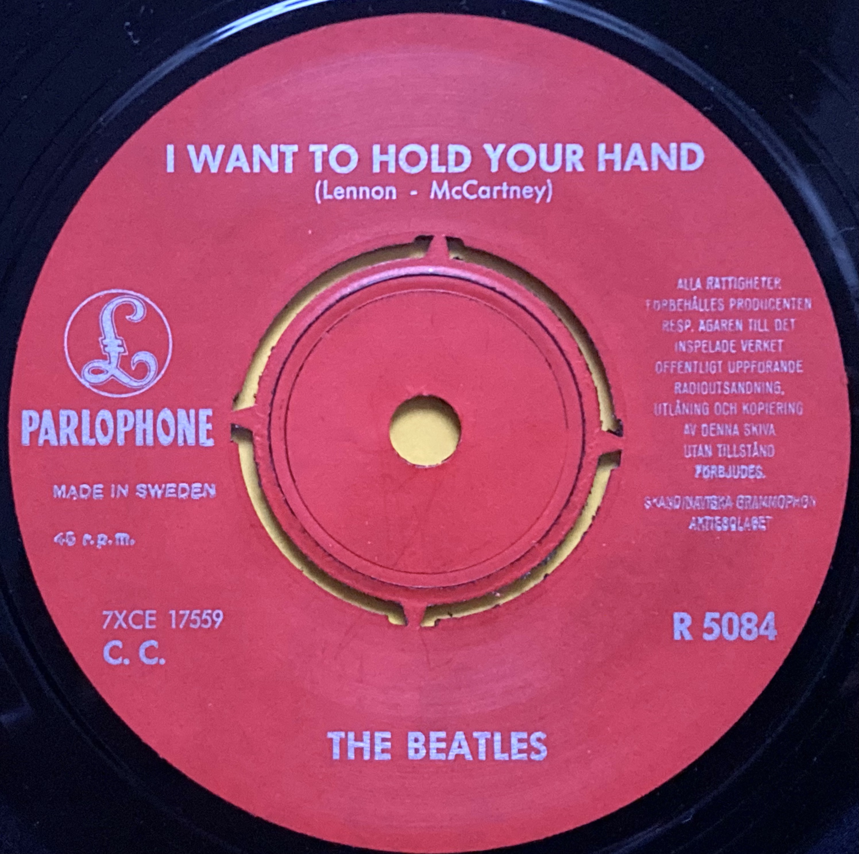 BEATLES - I want to hold your hand 7" GUL Swe PS 1963 - 3
