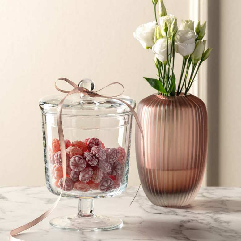 Poesia Glass jar on foot 19 cm - 2