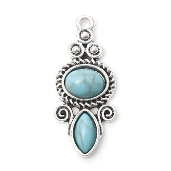 Charm -  Boho Oval pattern silver blue