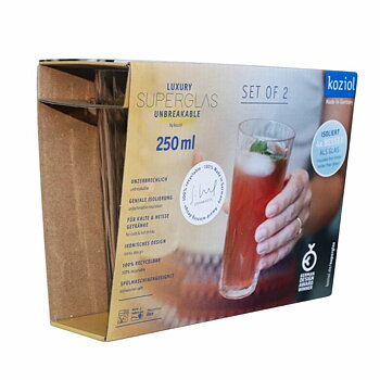 Club No. 19 Drinkglas Plast 250 ml Crystal Clear 2-pack