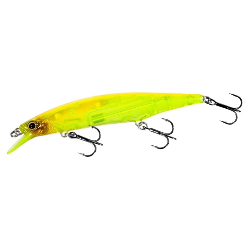 Shimano Bantam Zumverno är ett twitch/jerkbait för abborre. 95mm lång och 10g tung. Färg: clear chartreuse