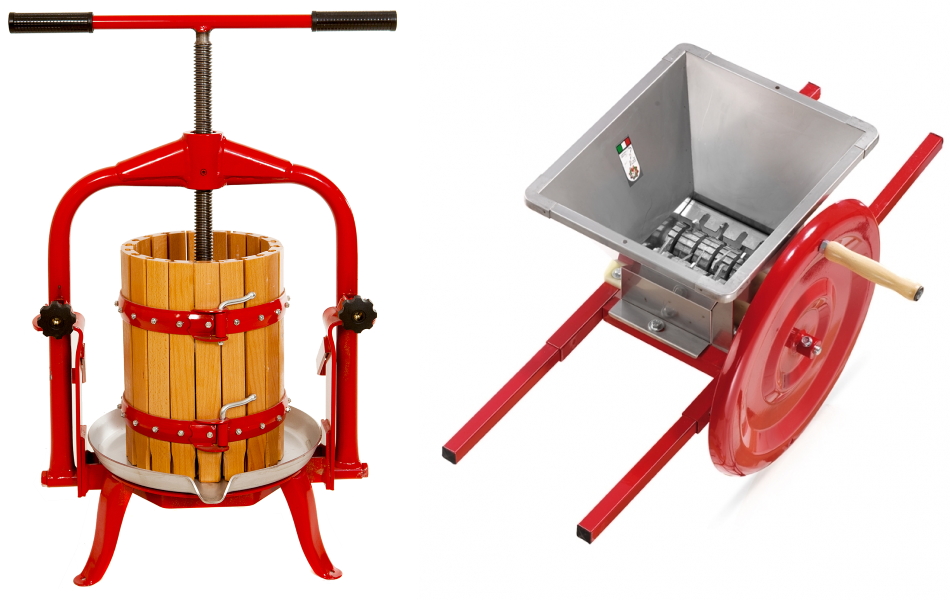 fruitpers F20 & handmatige fruitmolen 15L Fratelli Baesso