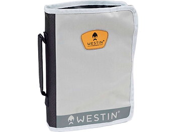Tackelpärm från westin med transperanta zip fack för enkel sortering av fiskeriggar och småplock