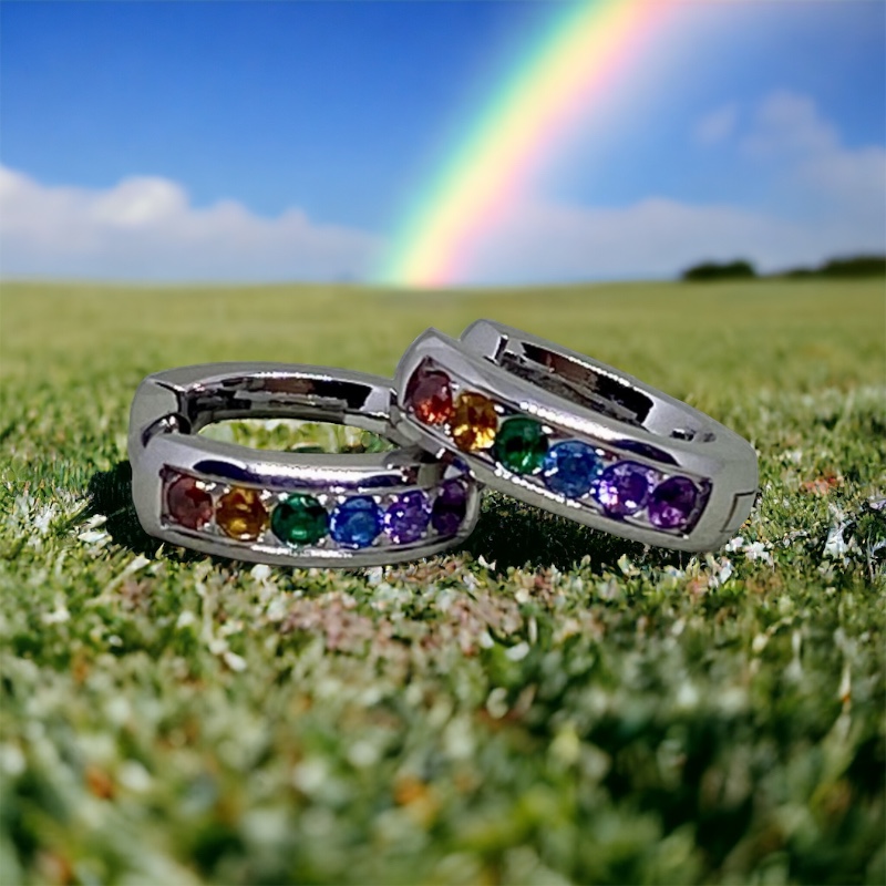 Stahlohrringe Regenbogen - 3