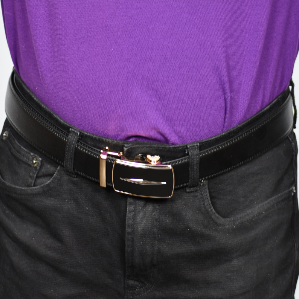 Läderbälte stripe svart 995 - 2