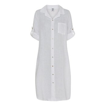 Stajl Skjortklänning i 100% Linne Vit