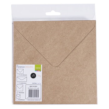 Florence - Envelopes 25st - Kraft 16x16cm