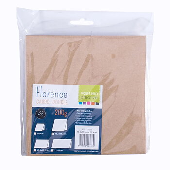 Florence - Cardstock Folded - Cards Smooth 15.5x15.5cm - Kraft 25st