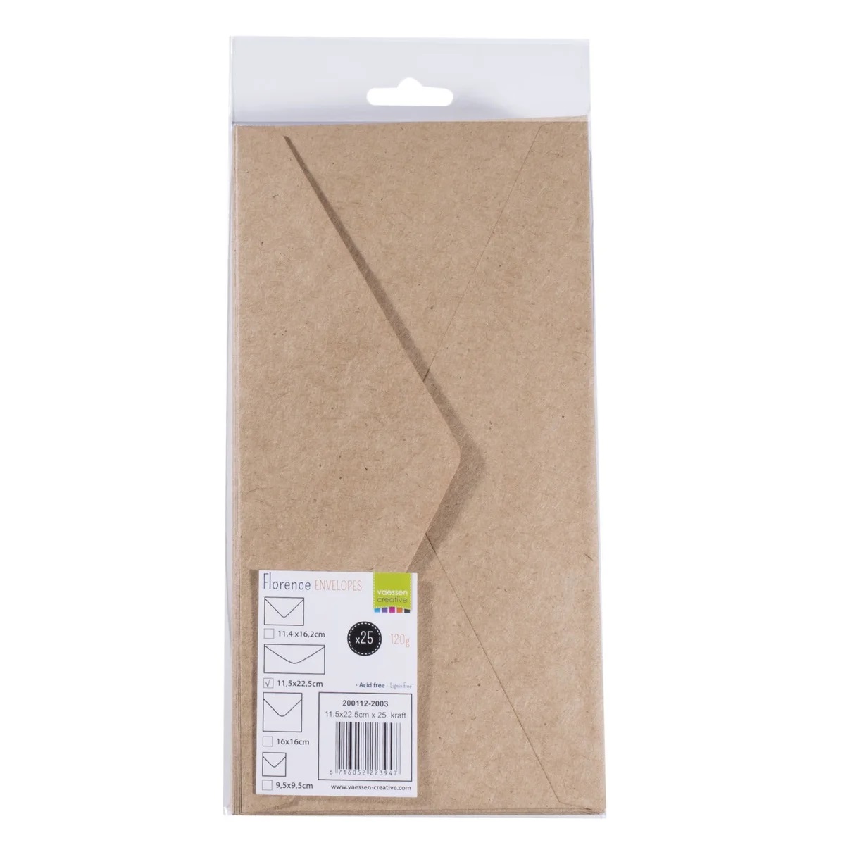 Florence - Envelopes 25st - Kraft 11.5x22.5cm