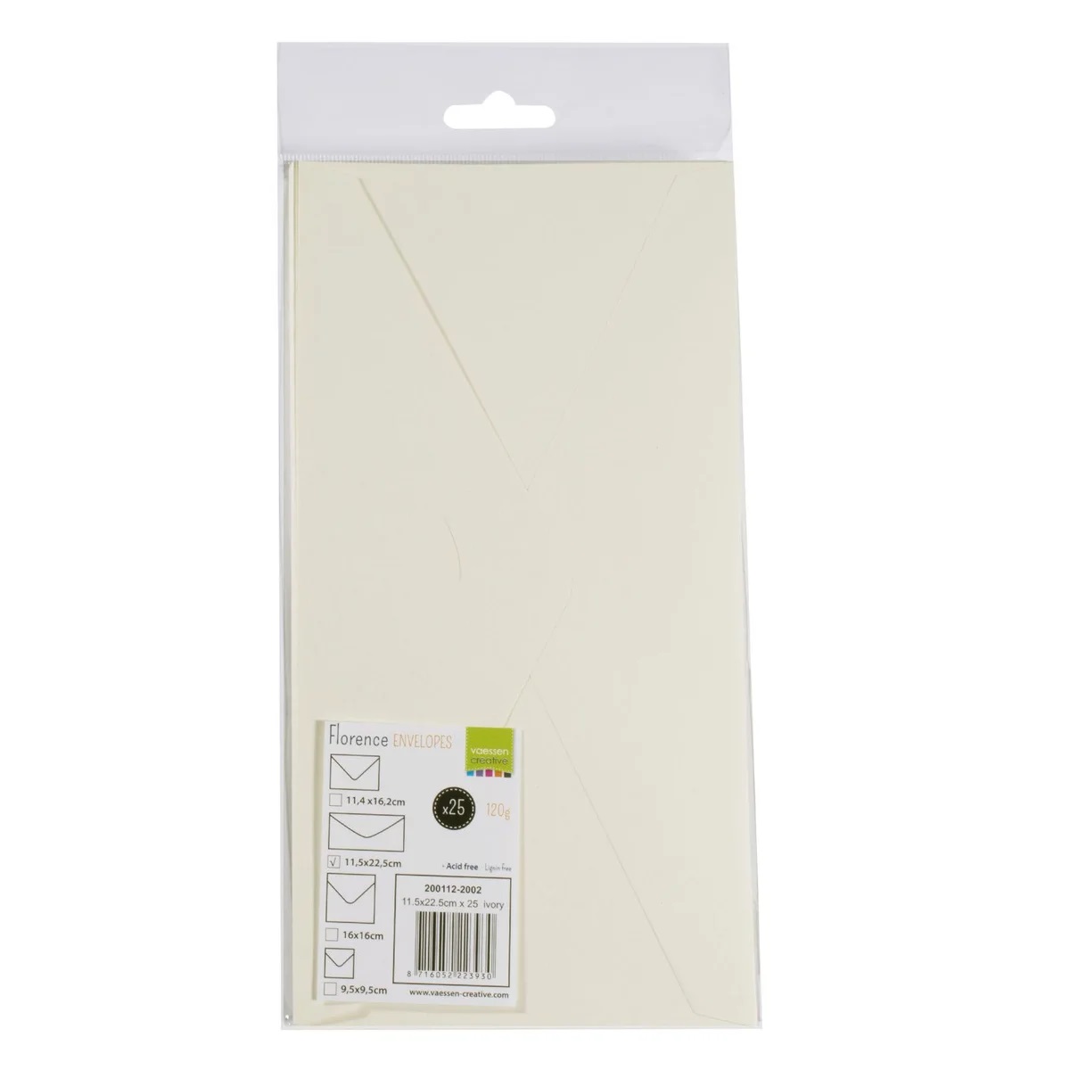 Florence - Envelopes 25st - Ivory 11.5x22.5cm