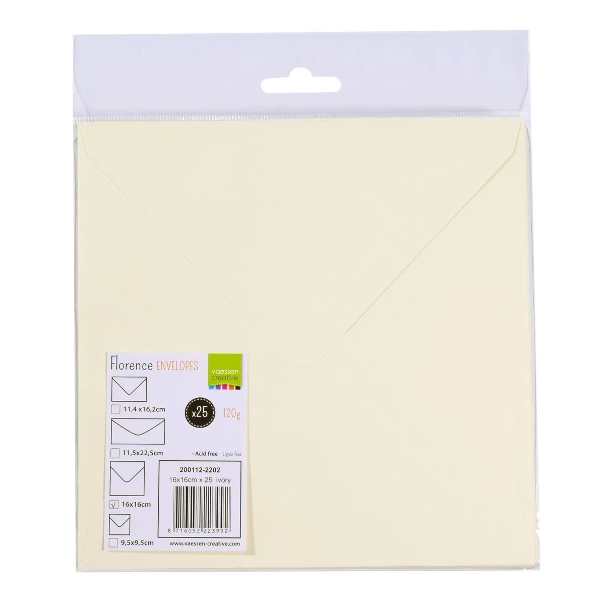 Florence - Envelopes 25st - Ivory 16x16cm