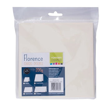 Florence - Cardstock Folded - Cards Smooth 15.5x15.5cm - Ivory 25st