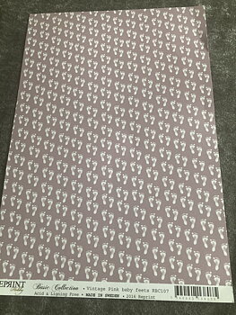Reprint A4 RBC107 -Vintage Pink baby feets 