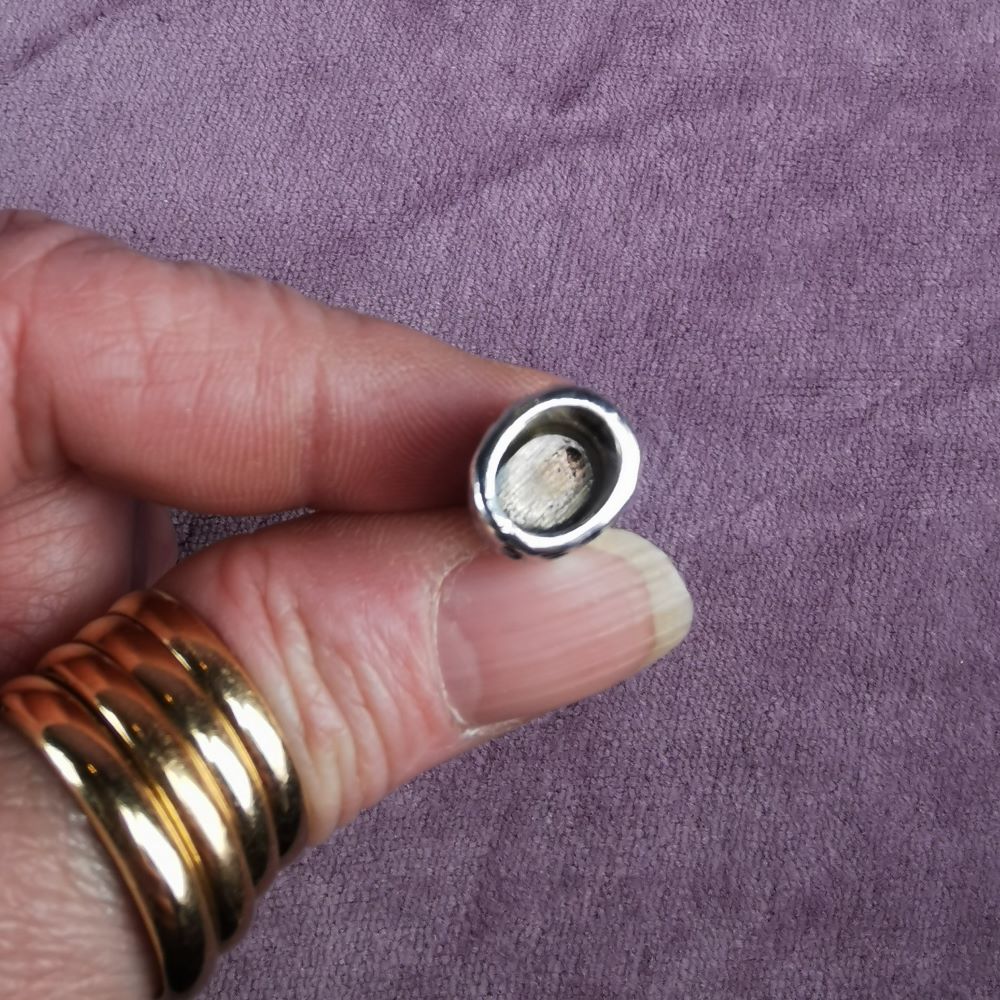 Låskrok 38 mm silverfärgad metall för limning - 2